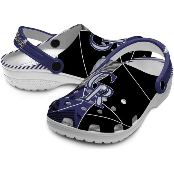 Colorado Rockies Geometric Background Crocs Latest Model