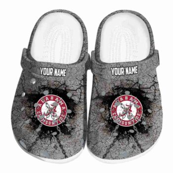 Custom Alabama Crimson Tide Cracked Ground Texture Crocs Best selling