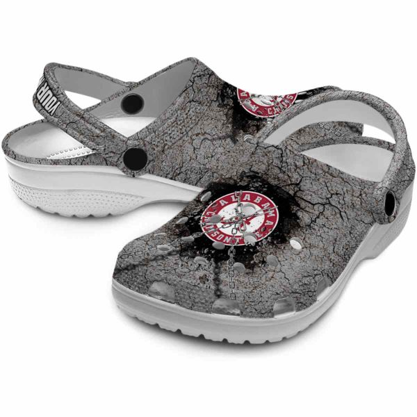 Custom Alabama Crimson Tide Cracked Ground Texture Crocs Latest Model