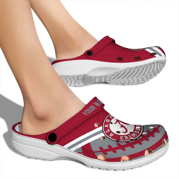 Custom Alabama Crimson Tide Football Motif Crocs High quality