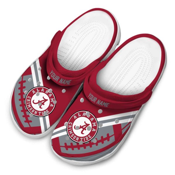 Custom Alabama Crimson Tide Football Motif Crocs Trendy