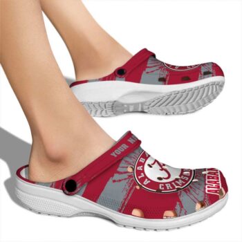 Custom Alabama Crimson Tide Paint Splatter Graphics Crocs High quality