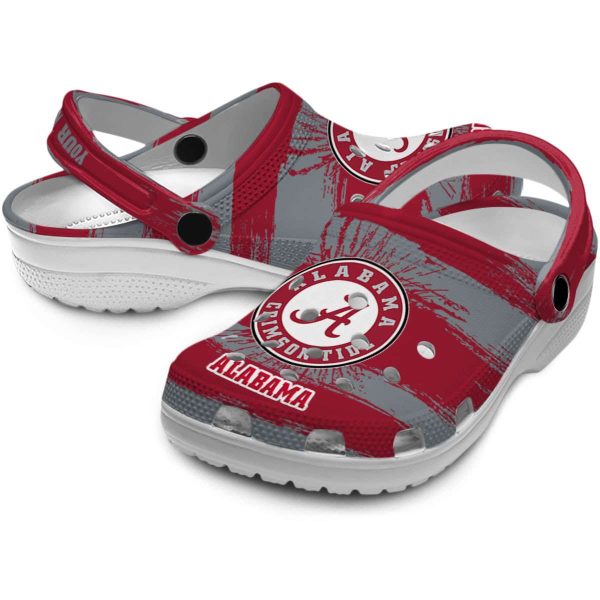 Custom Alabama Crimson Tide Paint Splatter Graphics Crocs Latest Model