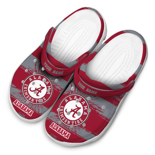 Custom Alabama Crimson Tide Paint Splatter Graphics Crocs Trendy