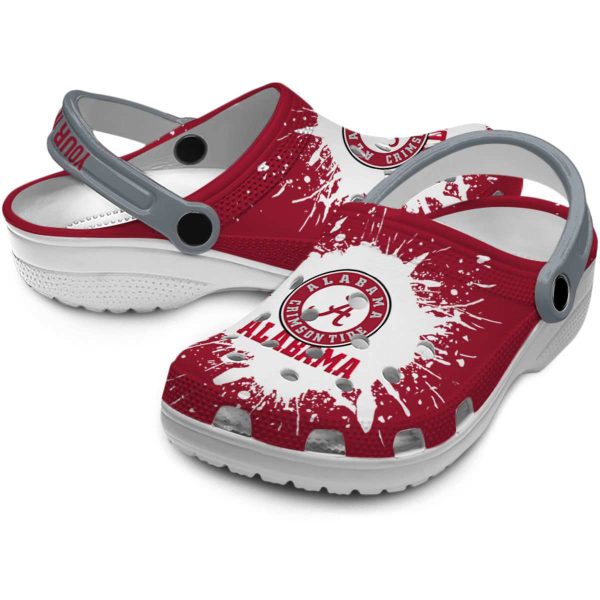 Custom Alabama Crimson Tide Splash Art Crocs Latest Model