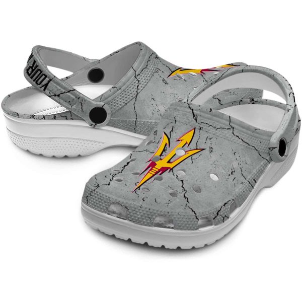 Custom Arizona State Sun Devils Cracked Texture Crocs Latest Model