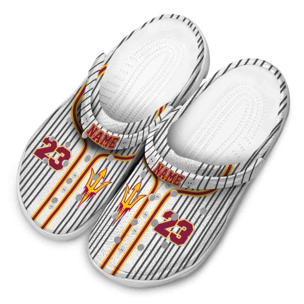 Custom Arizona State Sun Devils Pinstripe Pattern Crocs Trendy