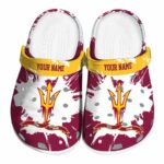 Custom Arizona State Sun Devils Splatter Pattern Crocs Best selling