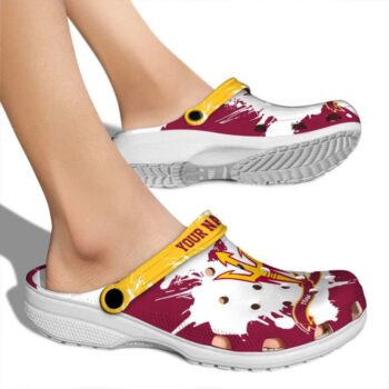Custom Arizona State Sun Devils Splatter Pattern Crocs High quality