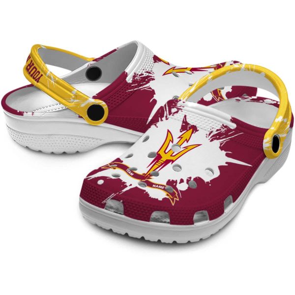 Custom Arizona State Sun Devils Splatter Pattern Crocs Latest Model
