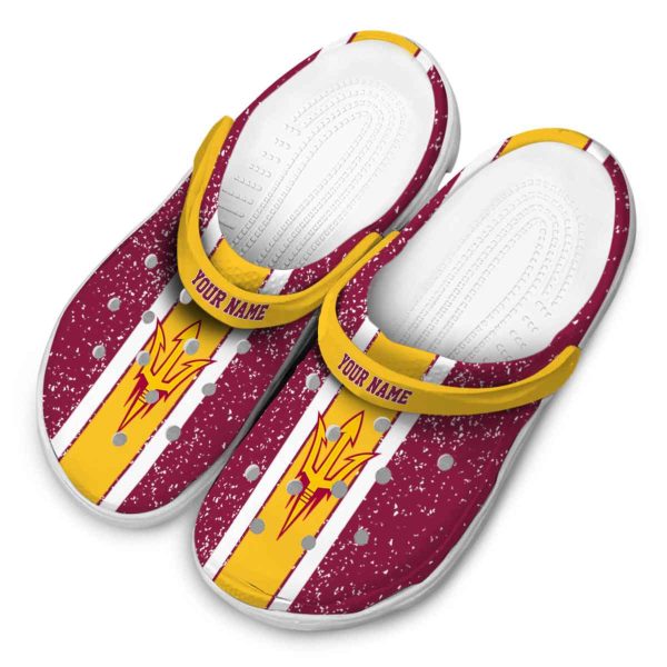 Custom Arizona State Sun Devils Vertical Stripes Crocs Trendy