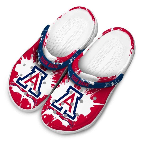 Custom Arizona Wildcats Splatter Pattern Crocs Trendy