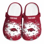 Custom Arkansas Razorbacks Splatter Background Crocs Best selling