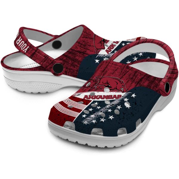 Custom Arkansas Razorbacks Star Spangled Side Pattern Crocs Latest Model