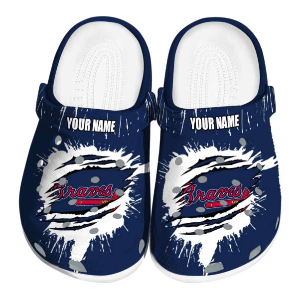 Custom Atlanta Braves Splash Motif Background Crocs Best selling