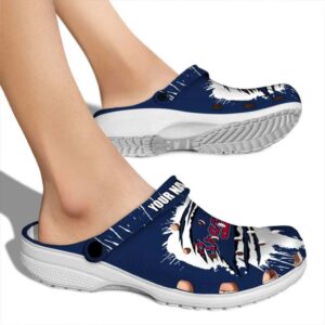 Custom Atlanta Braves Splash Motif Background Crocs High quality