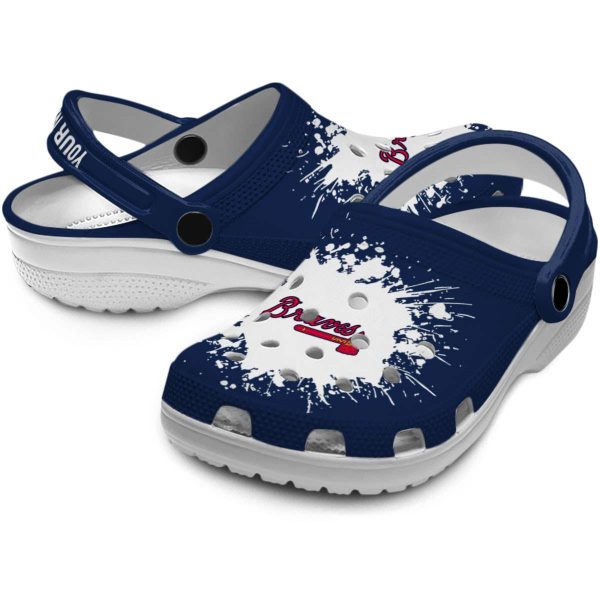 Custom Atlanta Braves Splatter Background Crocs Latest Model