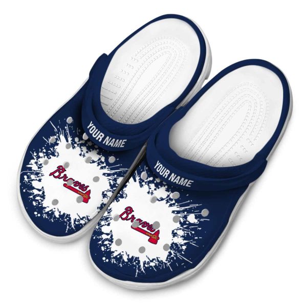 Custom Atlanta Braves Splatter Background Crocs Trendy