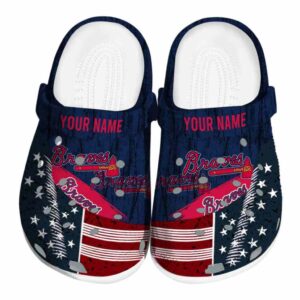Custom Atlanta Braves Star Spangled Side Pattern Crocs Best selling