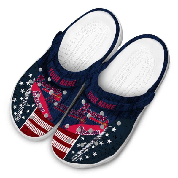 Custom Atlanta Braves Star Spangled Side Pattern Crocs Trendy