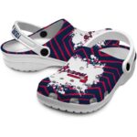 Custom Atlanta Braves Zigzag Paint Burst Crocs Best selling