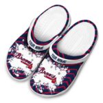 Custom Atlanta Braves Zigzag Paint Burst Crocs Best selling