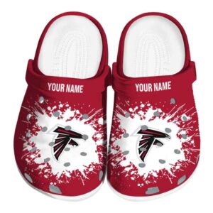 Custom Atlanta Falcons Splatter Background Crocs Best selling