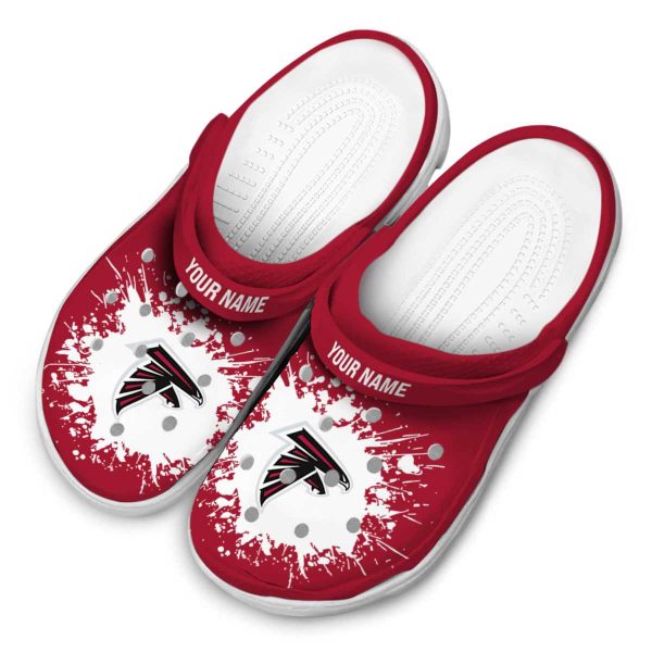 Custom Atlanta Falcons Splatter Background Crocs Trendy