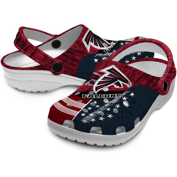 Custom Atlanta Falcons Star Spangled Side Pattern Crocs Latest Model