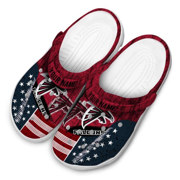 Custom Atlanta Falcons Star Spangled Side Pattern Crocs Trendy