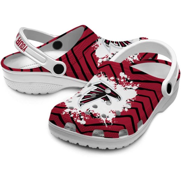 Custom Atlanta Falcons Zigzag Paint Burst Crocs Latest Model