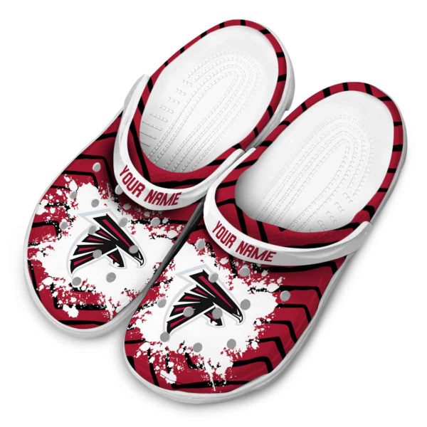 Custom Atlanta Falcons Zigzag Paint Burst Crocs Trendy