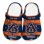 Custom Auburn Tigers Paint Splatter Graphics Crocs Best selling
