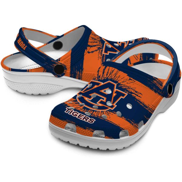 Custom Auburn Tigers Paint Splatter Graphics Crocs Latest Model