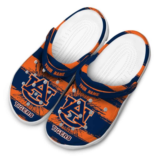 Custom Auburn Tigers Paint Splatter Graphics Crocs Trendy