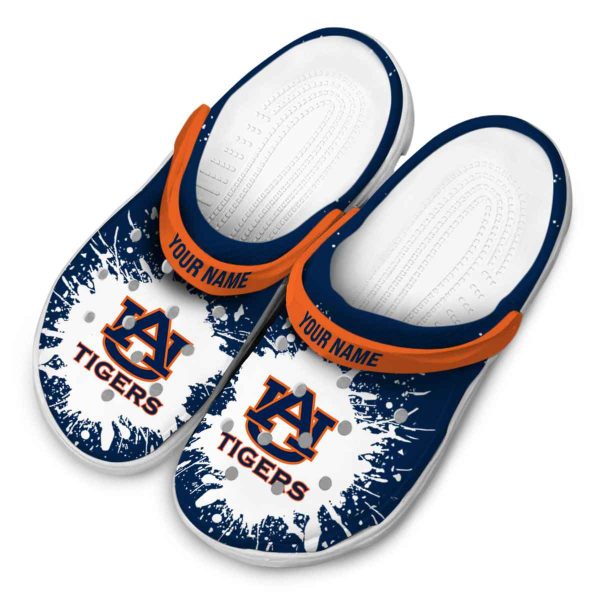 Custom Auburn Tigers Splash Art Crocs Trendy