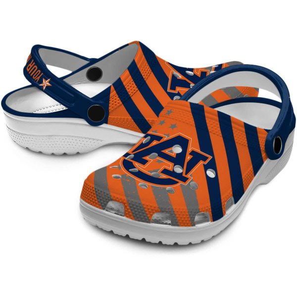 Custom Auburn Tigers Star Spangled Graphic Crocs Latest Model