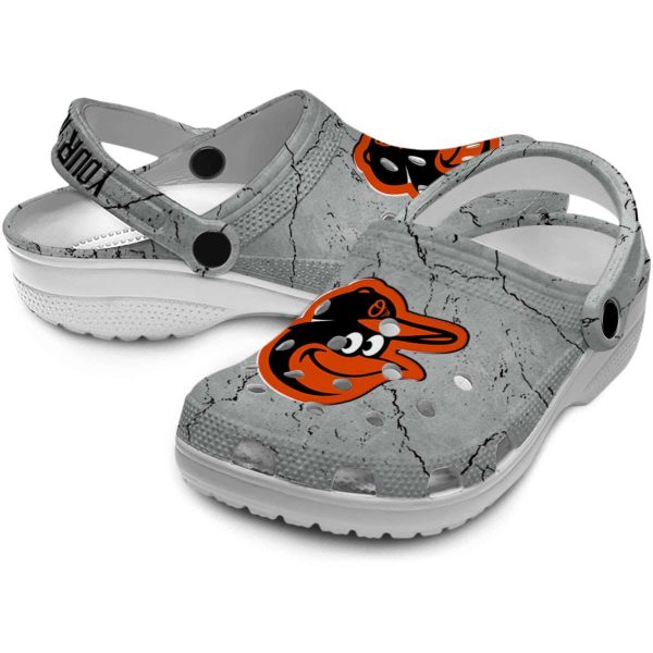 Custom Baltimore Orioles Cracked Texture Crocs Latest Model