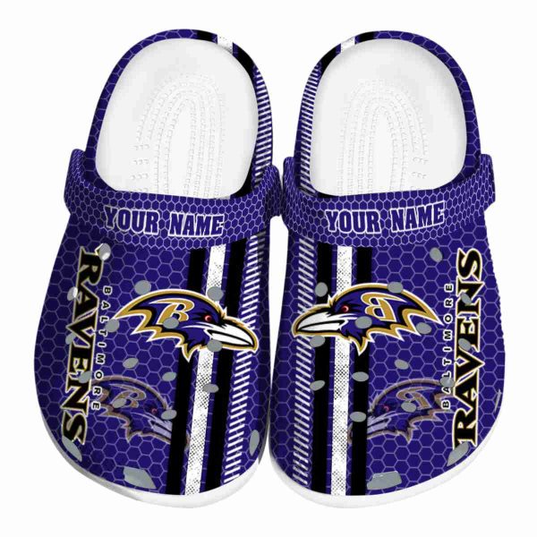 Custom Baltimore Ravens Contrasting Stripes Crocs Best selling