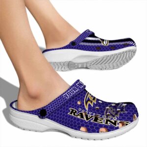 Custom Baltimore Ravens Contrasting Stripes Crocs High quality