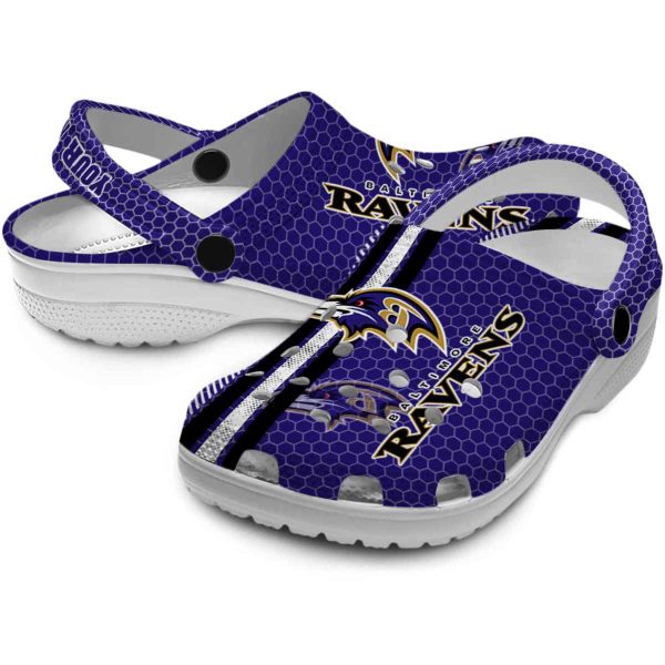 Custom Baltimore Ravens Contrasting Stripes Crocs Latest Model