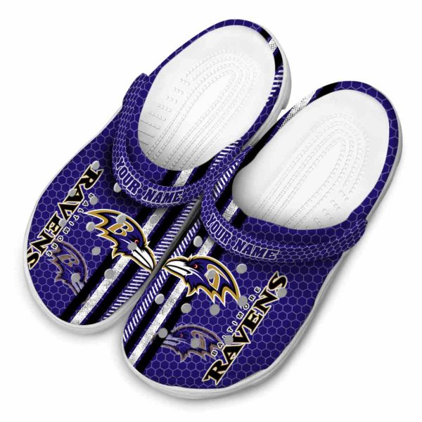 Custom Baltimore Ravens Contrasting Stripes Crocs Trendy