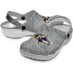 Custom Baltimore Ravens Cracked Texture Crocs Best selling