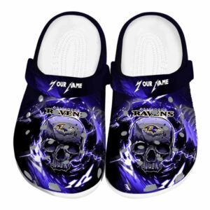 Custom Baltimore Ravens Gothic Skull Crocs Best selling