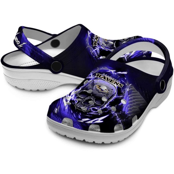 Custom Baltimore Ravens Gothic Skull Crocs Latest Model