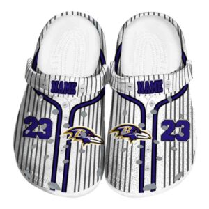 Custom Baltimore Ravens Pinstripe Pattern Crocs Best selling