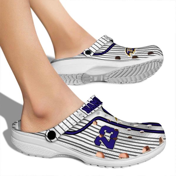 Custom Baltimore Ravens Pinstripe Pattern Crocs High quality