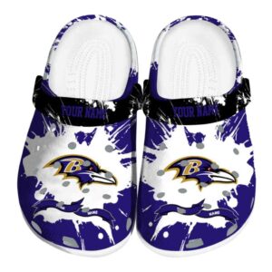 Custom Baltimore Ravens Splatter Pattern Crocs Best selling