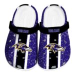 Custom Baltimore Ravens Vertical Stripes Crocs Best selling
