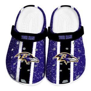 Custom Baltimore Ravens Vertical Stripes Crocs Best selling